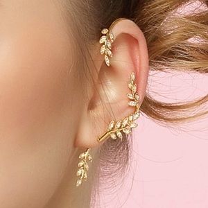 Leaf Design Ear Climber 1pc
